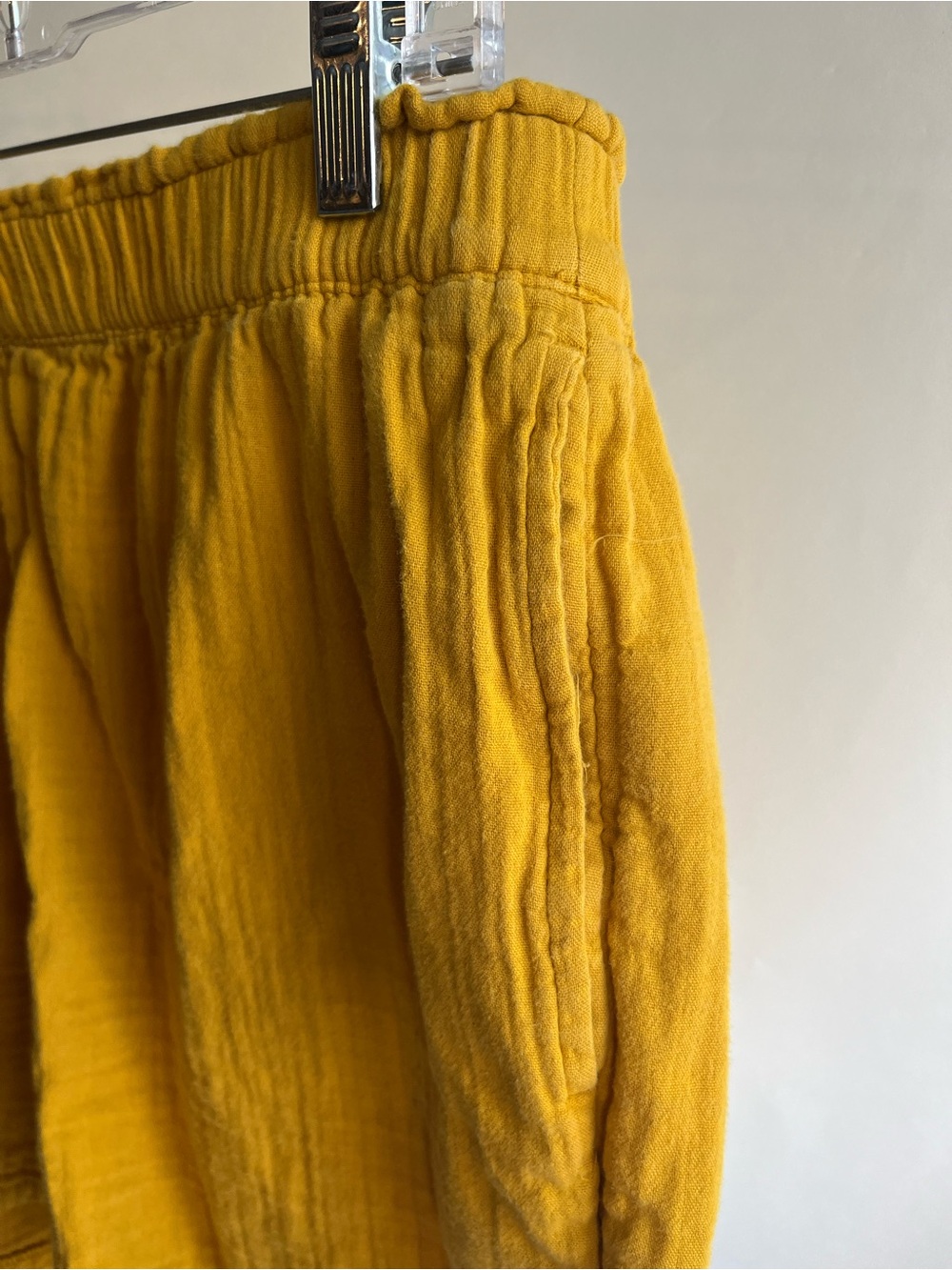 Old Navy Gauze Shorts Comfort Waistband Mustard Yellow Pockets! EUC Summer - Picture 2 of 6